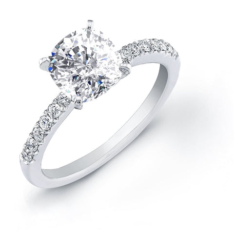 4 Prong Pave Diamond Engagement Ring