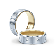 Verragio 7mm Modern Geometric Matte Finish Diamond Band VWD-7913