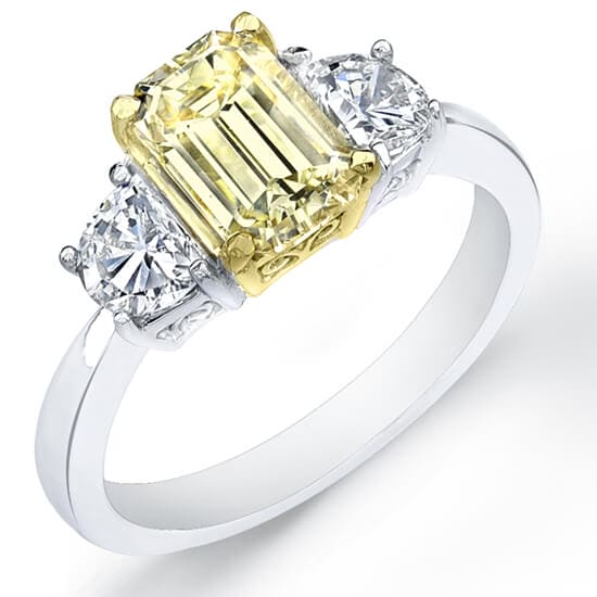 2 Ct Canary Diamond Ring Yellow Diamond Engagement Ring Emerald Cut on sale Engagement Ring Yellow CZ Ring Promise Ring Sterling Silver Square Ring