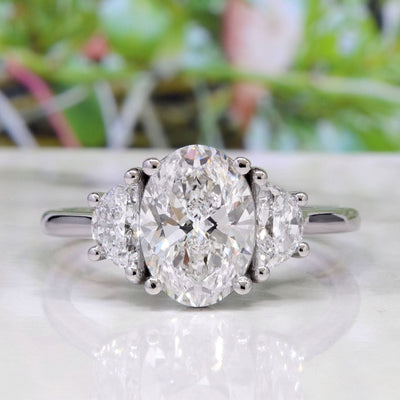 1.50 Ct. 3 Stone princess Cut & Round Diamond Ring I Color VS2 GIA