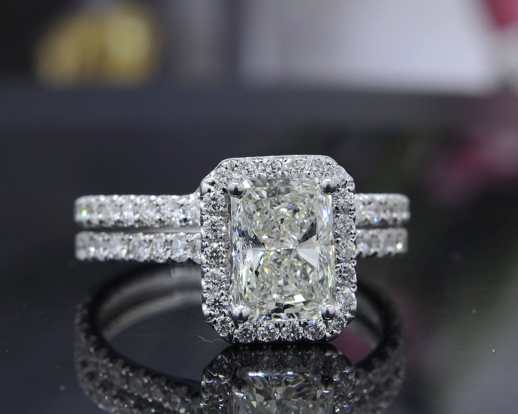 2.5 Ct Natural Round Cut Diamond 6 Prong Matching Wedding Band in