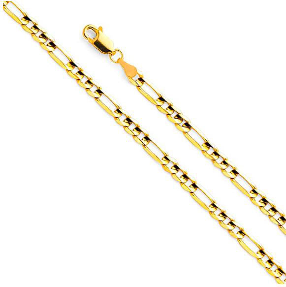 4mm outlet Figaro Link Necklace GOLD