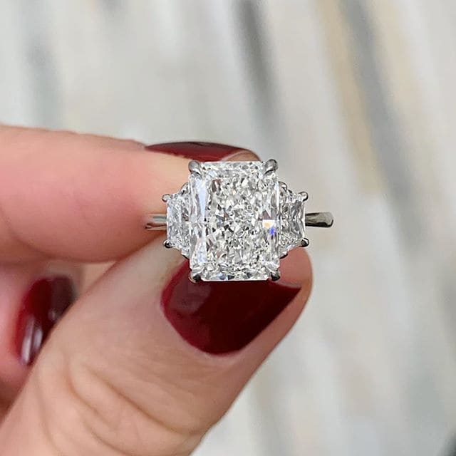 Radiant Cut Three Stone Engagement Ring – shine of diamond