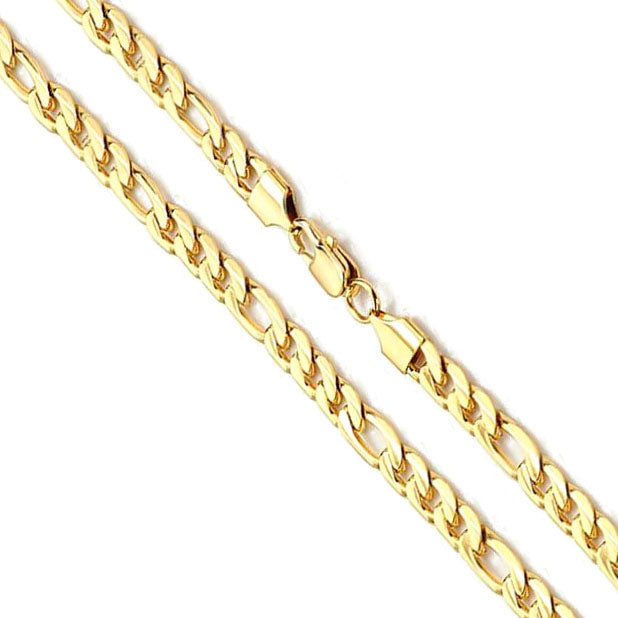 14K Yellow Gold Figaro Chain 6mm – Kingofjewelry.com