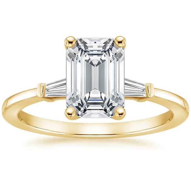 3 Stone Emerald Cut Diamond Ring | 1.50 Ct H VS1 GIA – Kingofjewelry.com