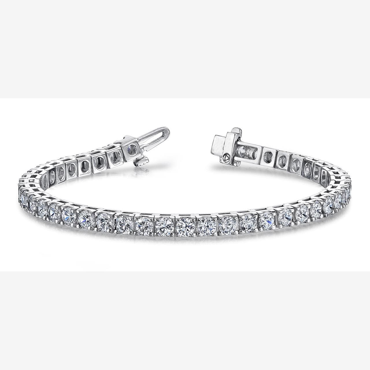 Solid 14K White Gold Plated 8 CT Lab Created Diamond Tennis Bracelet For  Women's | eBay