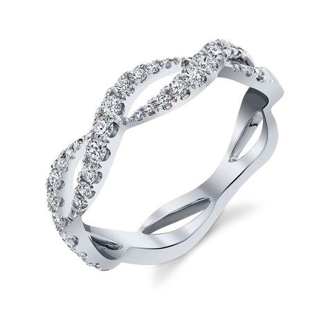 Diamond Set Shaped Wedding Ring 0.22ct | Pravins