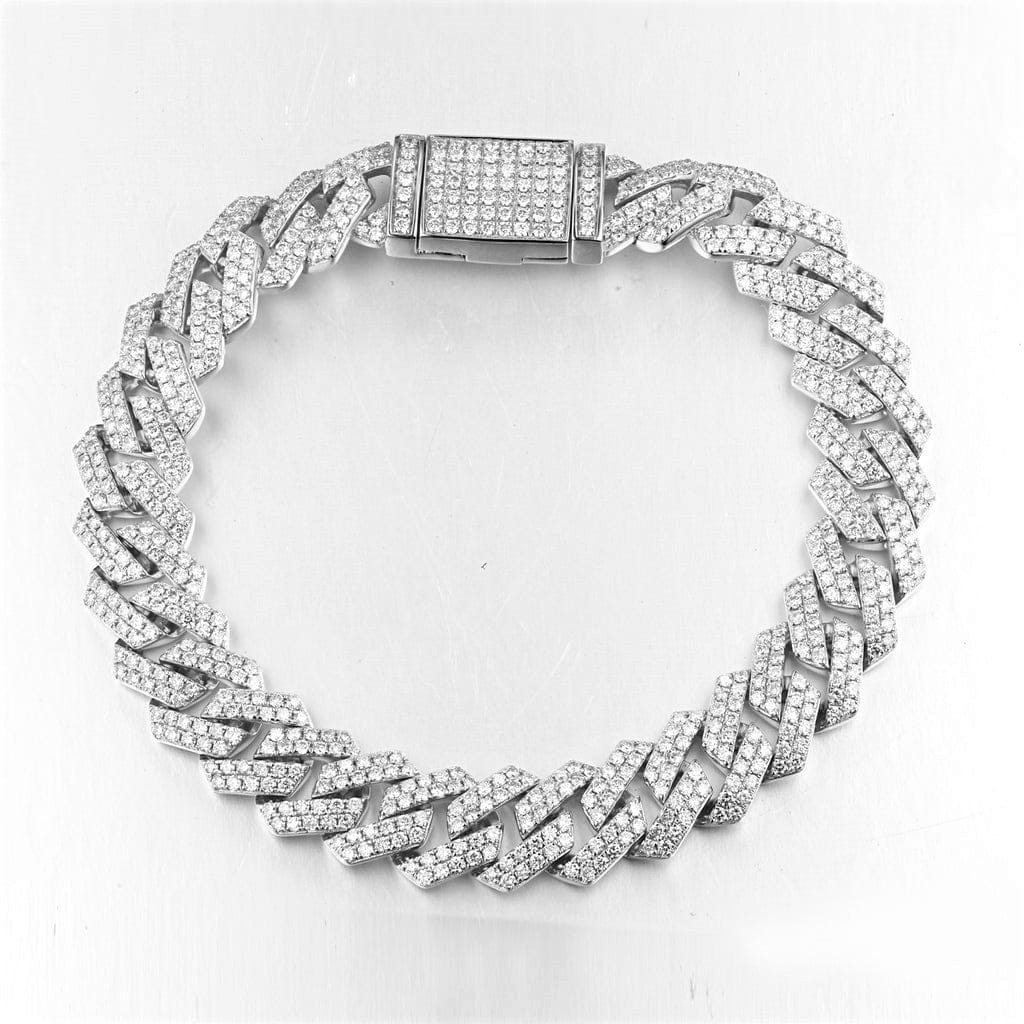 2.90 Ct Men's ID Screw Link Diamond Bracelet 14k Solid White Gold Handmade  58 g | eBay