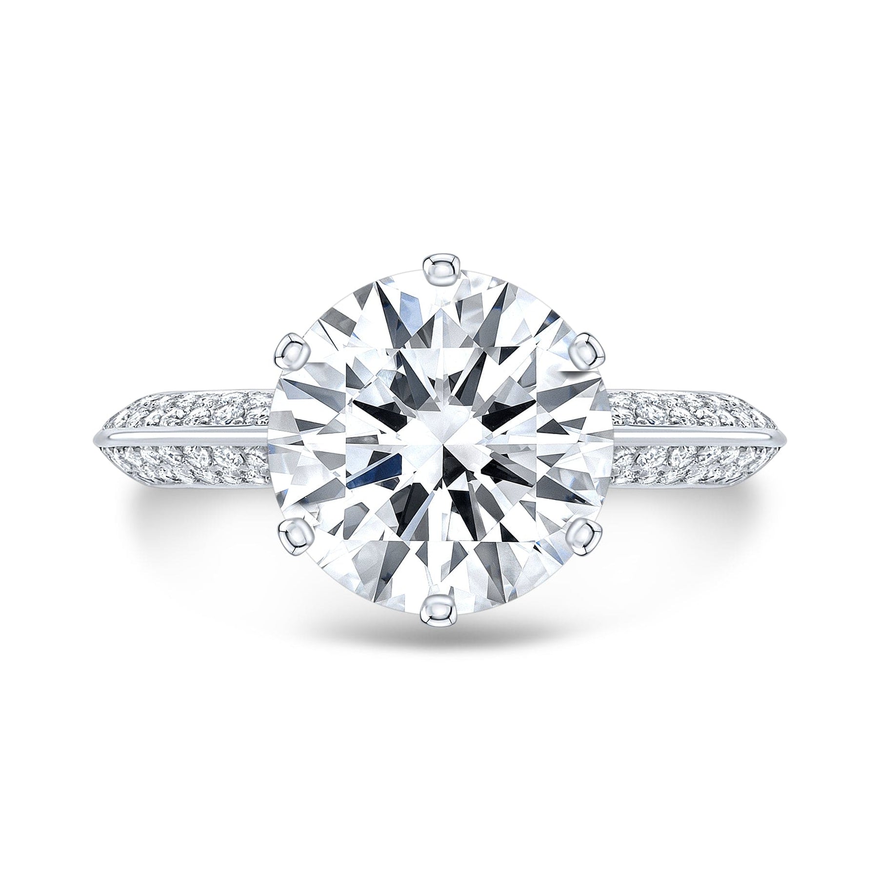 Six prong pave engagement on sale ring