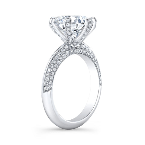 Three Row Pave' Diamond Engagement Ring | 459