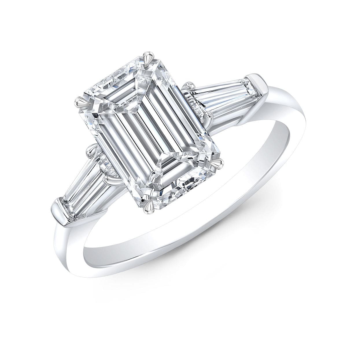 Petite 0.70 carat emerald cut diamond ring