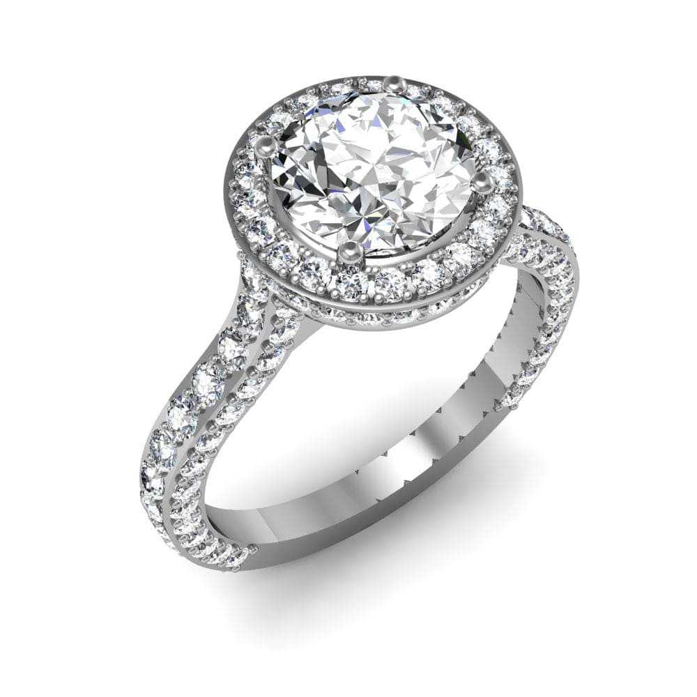 3.5ct Round Diamond Engagement Ring, F VS2 Round Engagement Ring