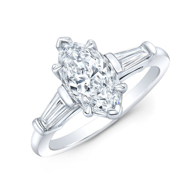 1.50 Ct. 3 Stone princess Cut & Round Diamond Ring I Color VS2 GIA